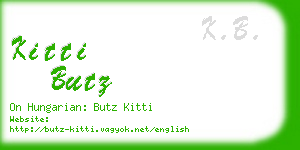 kitti butz business card
